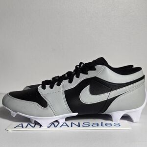 Nike Air Jordan 1 Low TD Men's 14 Shadow Black Grey football cleats FJ6245-002